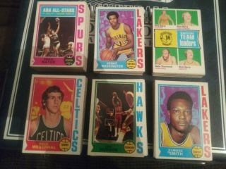 1974 - 75 Topps Basketball Partial Set (201/264) In Vg/ex (read)