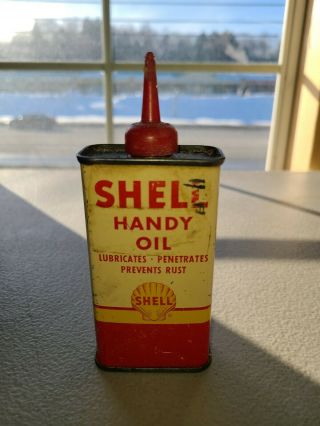 Vintage Shell Handy Oil Tin Can 4 Oz