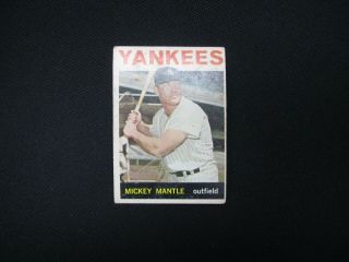 1964 Topps Mickey Mantle Baseball Card 50 Yankees Vintage