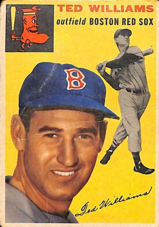 Ted Williams 1954 Topps Baseball Card 250 Boston Red Sox