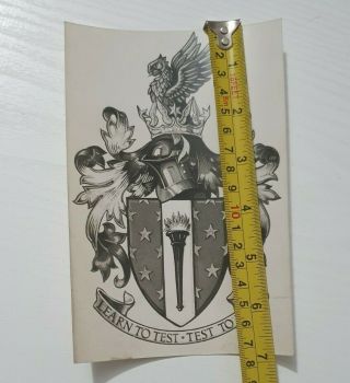 Photograph badge drawing raf flying school learn to test.  test to learn 1940s 2
