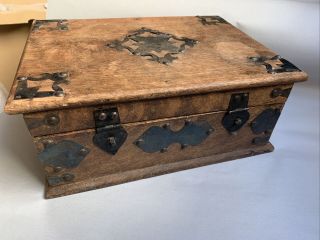 Vintage Wood And Metal Gothic Box 11 " X8 " X4.  5 "