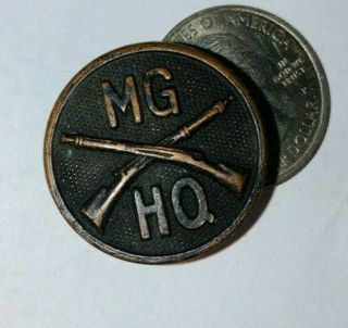Vintage Wwii Us Army Military Insignia Brass Hat Collar Disc Pin Screw Back