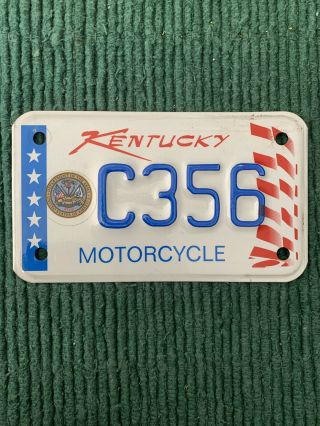 Kentucky Army Vet Veteran Motorcycle License Plate C356