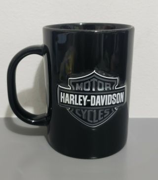 Vintage Harley - Davidson Willie G Skull Mug Raised 3 - D Logo Black Silver 2006