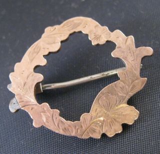 Antique Victorian Rose Gold Filled Wreath Brooch Pin Antique Jewelry 1800 