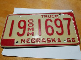 Nebraska 1966 Richardson County Commercial Truck License Plate 19 21