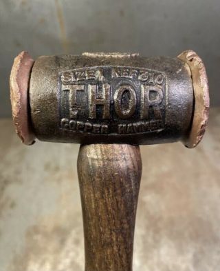Vintage / Antique " Thor " Copper Hammer Mallet Made In England