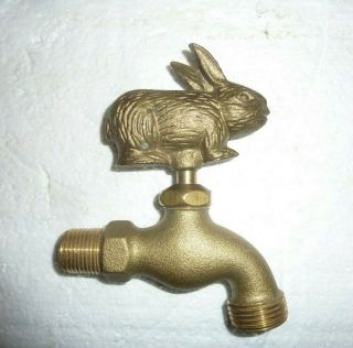 Vintage Brass Rabbit Spigot Faucet Yard Water Home Decor Outdoor Garden Tap S41
