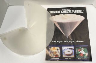 Vintage Really Creamy Yogurt Cheese Maker Funnel Vtg 1994