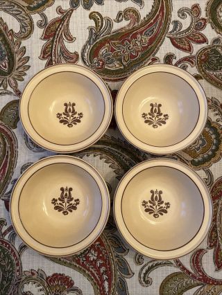 Vintage Pfaltzgraff Village Pattern Set Of 4 Soup Cereal Bowls