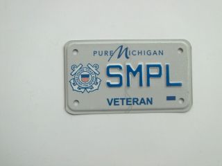 Michigan Coast Guard Motorcycle Sample License Plate
