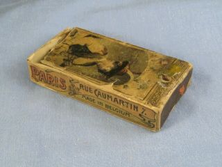 Antique Roche Matchbox Match Bougie Vesta Case Actress Go To Bed Candle Box