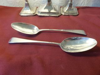 19th Century A Pair Hallmarked Solid Silver Tablespoons London 1823 87.  35 Grams