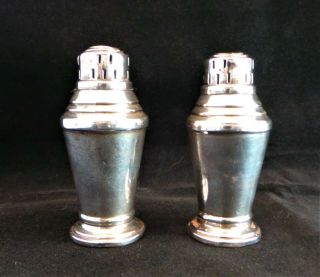 Art Deco Solid Silver Pepperettes By Walker & Hall C1936