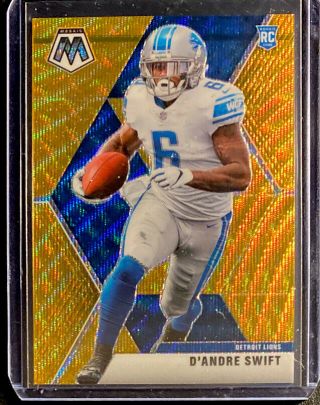 2020 Mosaic D’andre Swift Rookie Gold Wave T - Mall 15/17 Ssp Rc Lions