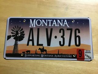 2000 Montana Supporting Montana Agriculture License Plate