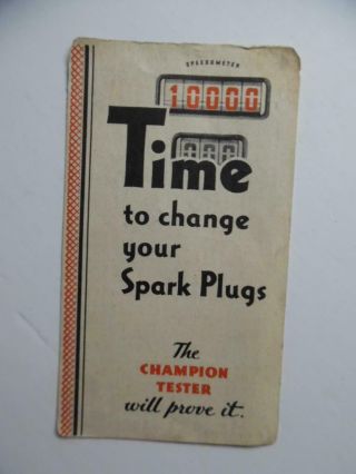 C.  1930s Champion Spark Plug Bench Tester Brochure Sparkplug Vintage