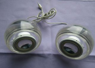Vintage Imac Apple Speakers M6531 Clear Glass Globes Pro Speakers