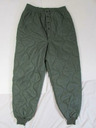 Vtg 1997 Us Air Force Flyers Cwu - 9/p Quilted Pants Liner Sz Large Military 90s