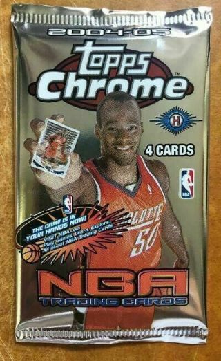 One 2004 - 05 Topps Chrome Basketball Hobby Box Pack