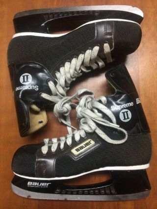 Vintage Bauer Supreme Ii 2s Ice Hockey Skates Size 8 Rare Euc