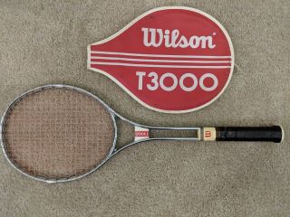 Vintage Wilson T3000 Tennis Racquet With Cover,