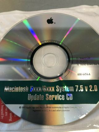 Macintosh 5xxx/6xxx System 7.  5 V 2.  0 Update Service Cd - Vintage Apple 1995