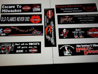 9 Different Harley Davidson Bumper Stickers