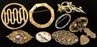 8 Vintage Pins/brooches Including Napier