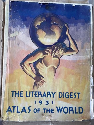 The Literary Digest Atlas Of The World Map 1931 In Mailer Cover Softcover