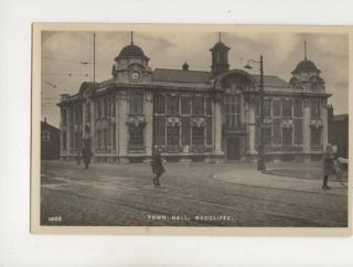 Town Hall Radcliffe Manchester Vintage Rp Postcard Aj Evans 429b