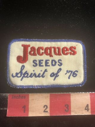 Vtg 1976 Jacques Seeds Spirit 76 Farmer Advertising Embroidered Twill Patch 77z6