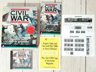 Robert E Lee Civil War General Big Box Pc Cdrom Sierra Win 95 - Vintage 1996