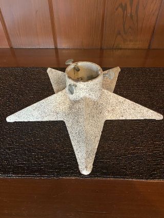 Tabletop Mid - Century Antique Cast - Iron Christmas Tree Stand (star Design)
