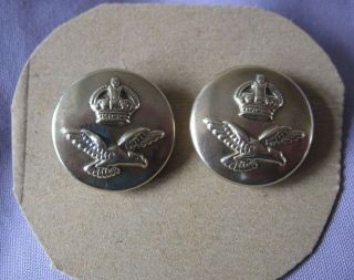 Two Vintage Raf 18mm Brass Buttons Kings Crown Gaunt & Son London Lnc (ref 4635)