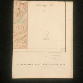U.  S.  Geological Survey Map - Yellowstone National Park - 1964 - G/vgc - Folded
