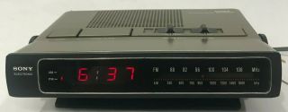 Vintage Sony Icf - C800w Am Fm Clock Radio 1970 
