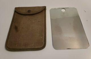 Vintage Wwii Military Field Gear Shaving Signaling Mirror