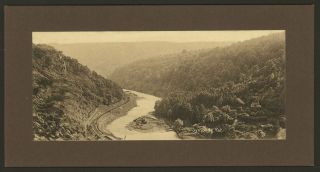 Gloucestershire.  The Forest Of Dean.  Symonds Yat.  Vintage Panoramic " Panel Card "