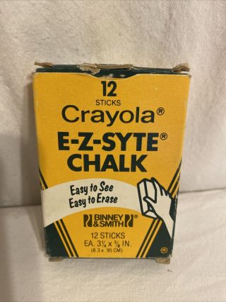 Vintage 1988 Crayola E - Z - Syte Non - Toxic Mellow Gold Chalk Open Box Pack Of 12