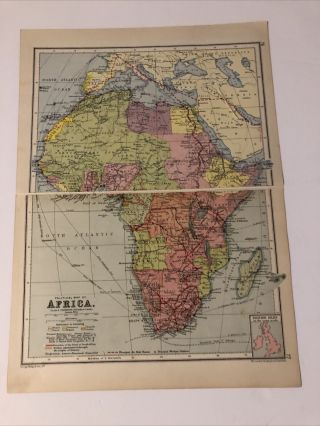 Antique 1930 Map: Political Africa Vintage 91 Years Old Print