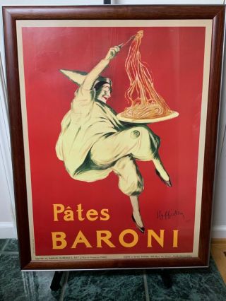 Vintage Pates Baroni Poster C1921 By Leonetto Cappiello Print Clown Eating Pasta