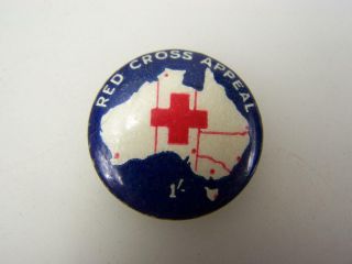 Vintage Pin Back Badge 1/ - Australian Red Cross Appeal  3432