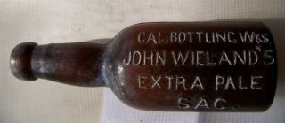 Wieland Blob Top Embosed Bottle Sacramento California 7 " Antique Extra Pale Beer