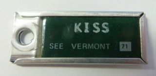 Rare Vintage Personalized 1971 Vermont License Plate Tag Keychain Fob Dav Mini