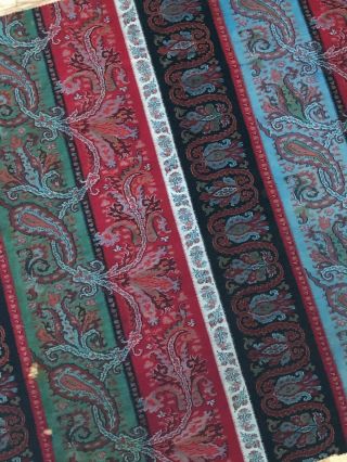 Antique C.  1870 Wool Paisley Kashmir Shawl Fabric (31 " X 31 ")