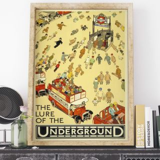 Poster: Alfred Lette The Lure Of The Underground Vintage Print - Framed/unframed