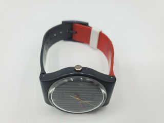 Vintage 80 ' s Swatch Watch Grey Stripes Battery 3