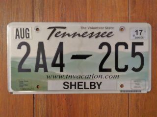 2017 Tennessee License Plate Shelby County 2a4 2c5